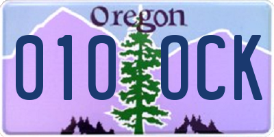 OR license plate 010OCK