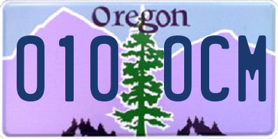 OR license plate 010OCM