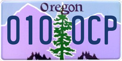 OR license plate 010OCP