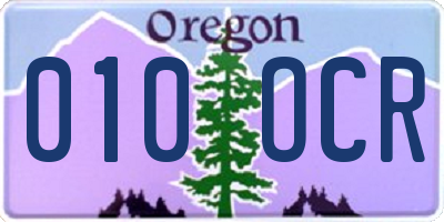 OR license plate 010OCR