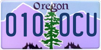 OR license plate 010OCU