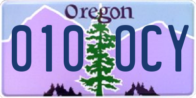 OR license plate 010OCY