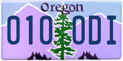 OR license plate 010ODI