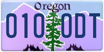 OR license plate 010ODT