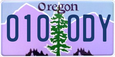 OR license plate 010ODY