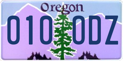 OR license plate 010ODZ