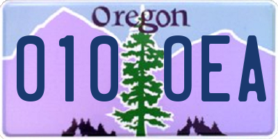 OR license plate 010OEA