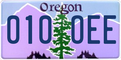 OR license plate 010OEE