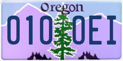 OR license plate 010OEI