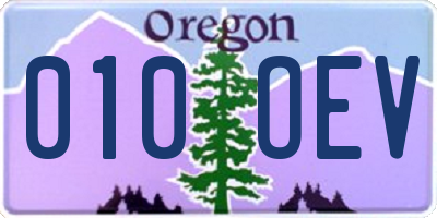 OR license plate 010OEV