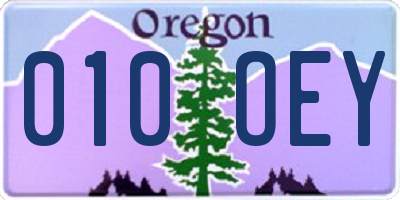 OR license plate 010OEY