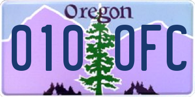 OR license plate 010OFC