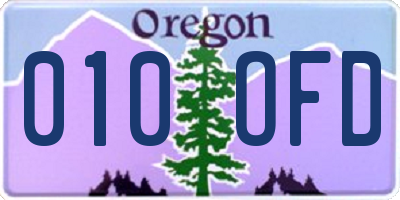 OR license plate 010OFD