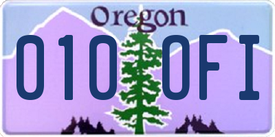 OR license plate 010OFI