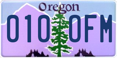 OR license plate 010OFM
