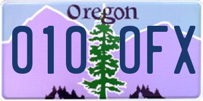 OR license plate 010OFX