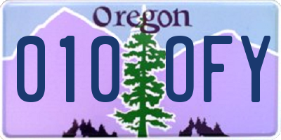 OR license plate 010OFY