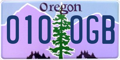 OR license plate 010OGB