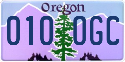 OR license plate 010OGC