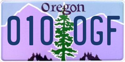 OR license plate 010OGF