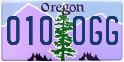 OR license plate 010OGG