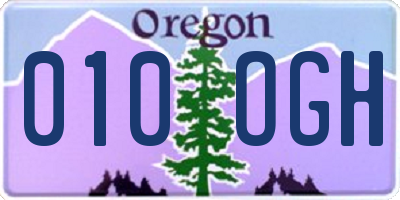 OR license plate 010OGH