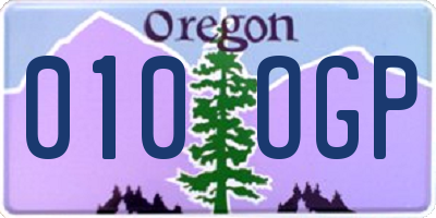 OR license plate 010OGP