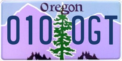 OR license plate 010OGT