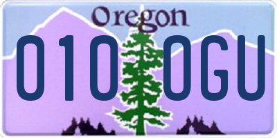 OR license plate 010OGU