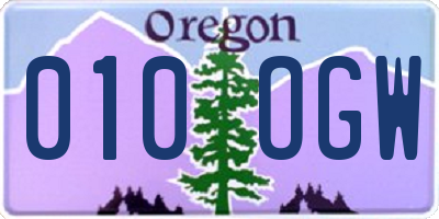 OR license plate 010OGW