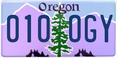 OR license plate 010OGY