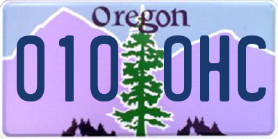 OR license plate 010OHC
