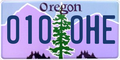 OR license plate 010OHE