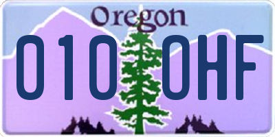 OR license plate 010OHF