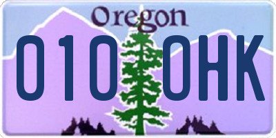 OR license plate 010OHK