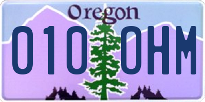 OR license plate 010OHM