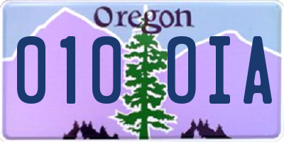 OR license plate 010OIA