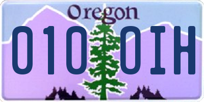 OR license plate 010OIH