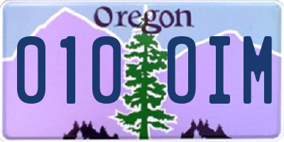 OR license plate 010OIM