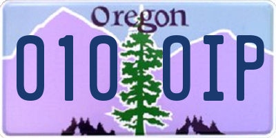 OR license plate 010OIP