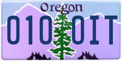 OR license plate 010OIT