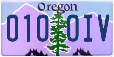 OR license plate 010OIV