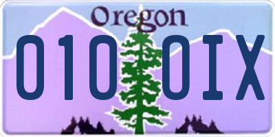 OR license plate 010OIX