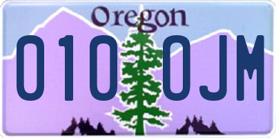 OR license plate 010OJM