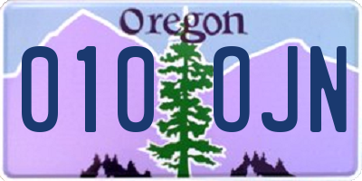 OR license plate 010OJN