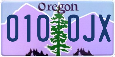 OR license plate 010OJX