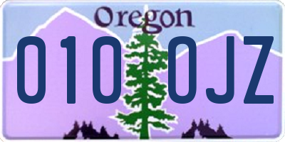 OR license plate 010OJZ