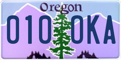 OR license plate 010OKA