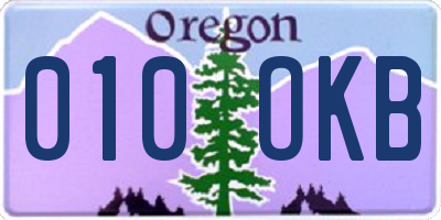 OR license plate 010OKB