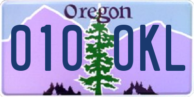 OR license plate 010OKL